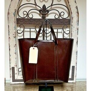 Gucci Glossy Leather Large Structured Tote Bag Authentic Vintage 1990’s